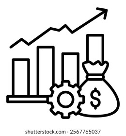 Financial Progress Icon Element For Design