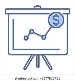 Ilustração do Vetor de Ícone Azul da Projeção Financeira