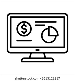 Financial Projection Line Icon Vector Illustration