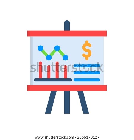 Financial Projections Icon Flat Vector Illustration