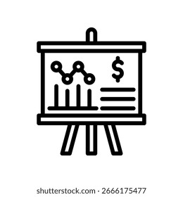 Financial Projections Icon Outline Vector Illustration