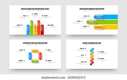 Propuesta financiera 5 3 4 5 Conjunto de diseño de marco de diagrama de elementos. Empresa Informe Cinco Tres Cuatro Cinco Opciones Infografía Presentación Plantilla Ilustración vectorial Colección.