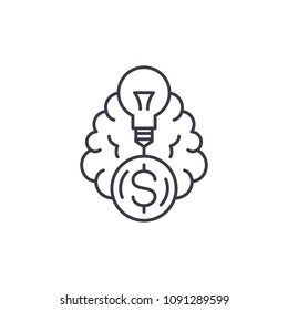 Financial proposal linear icon concept. Financial proposal line vector sign, symbol, illustration.