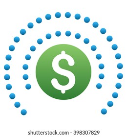 Financial Protection Dotted Sphere vector toolbar icon for software design. Style is a gradient icon symbol on a white background.
