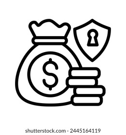 Financial Protection icon in vector. Logotype
