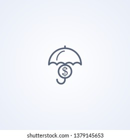 Financial protection, vector best gray line icon on white background, EPS 10
