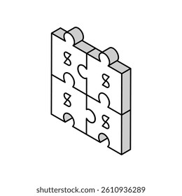 financial puzzle and diversification isometric icon vector. financial puzzle and diversification sign. isolated symbol illustration