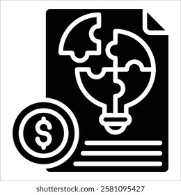 Financial Puzzle Icon Element For Design