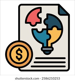 Financial Puzzle Icon Element For Design