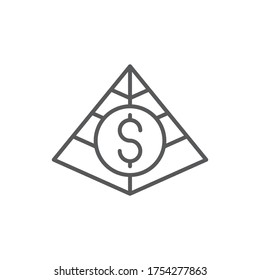 Símbolo de icono del vector de la pirámide financiera aislado en fondo blanco