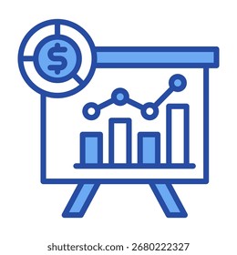 Icono de ratio financiero Ilustración vectorial azul