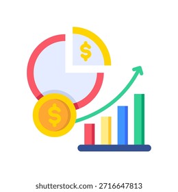 Financial Ratio Icon Flat Vector Illustration