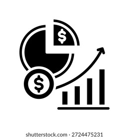 Ilustración vectorial de glifo de icono de relación financiera