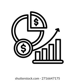 Financial Ratio Icon Line Vector Illustration