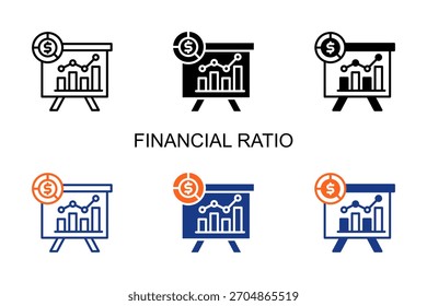 Financial Ratio Icon Multi Style Vector Illustration