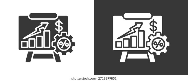 Financial Ratio Icon Set Vector Collection Isolated In Black And White