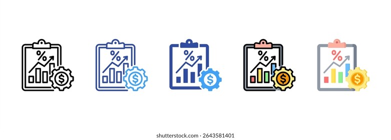 Financial Ratio Multi Style Icon Set