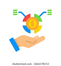 Financial Ratios Icon Flat Vector Illustration
