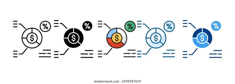Financial Ratios Icon Set Multiple Style Collection