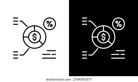 Financial Ratios White Icon Set Design