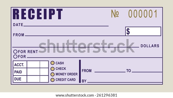 Financial receipt - Can be\
used for rent payments or any other type of payment. Vector\
illustration.