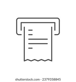 Financial receipt line outline icon