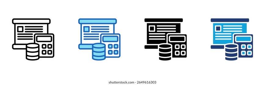 Financial Record icon Multi Style Vector Illustration