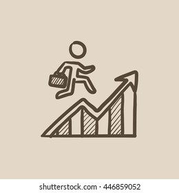 Financial recovery vector sketch icon isolated on background. Hand drawn Financial recovery icon. Financial recovery sketch icon for infographic, website or app.