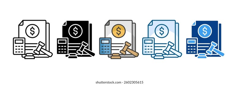 Financial Regulation Icon Set Multiple Style Collection