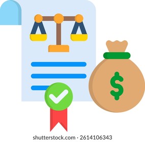 Financial Regulations Icon Flat Vector Illustration
