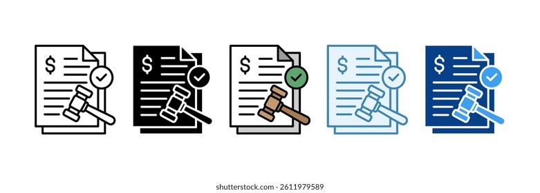 Financial Regulations Icon Set Multiple Style Collection