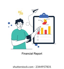Financial Report abstract concept vector in a flat style stock illustration