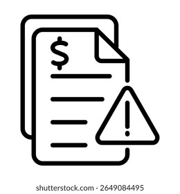 Relatório financeiro alerta sobre um problema, apropriado para apresentações de negócios ou artigos que discutem finanças, economia e investimentos.