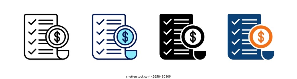 Conjunto de Vectores de estilos múltiples de todo en un icono de informe financiero