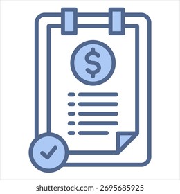 Financial Report Blue Icon Vector Illustration