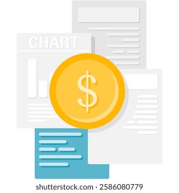 financial report, business illustrations and financial reports