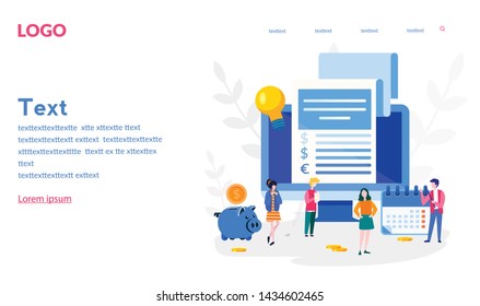 Financial report Concept for web page, banner, presentation, social media, documents, cards, posters. Vector illustration strategy, planning, market research, finance, investment