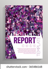 Financial Report cover layout template, for books, brochures, flyers with bleed and crop marks