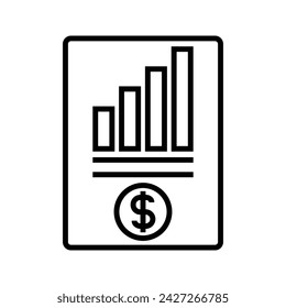 financial report, financial data analysis icon vector