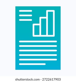 Informe financiero, icono de documento de informe de datos, 