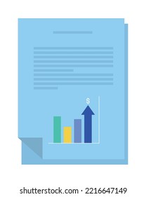 documento de informe financiero sobre el fondo blanco
