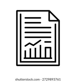 Financial Report Document Symbol Simple Line Art Vector