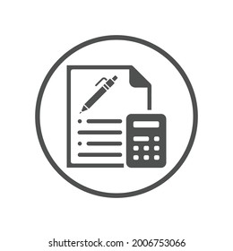 Financial  report document text icon (Circle version icon)