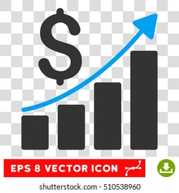 Financial Report EPS vector pictogram. Illustration style is flat iconic bicolor blue and gray symbol.