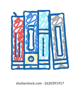 ícone de doodle da pasta do relatório financeiro vetor de esboço. sinal da pasta do relatório financeiro. ilustração de símbolo isolado