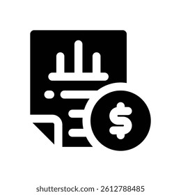 financial report glyph icon. Strong and solid vector icon for websites, mobile interfaces, presentations, and visual branding. High quality and easy to edit.