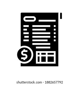 financial report glyph icon vector. financial report sign. isolated contour symbol black illustration