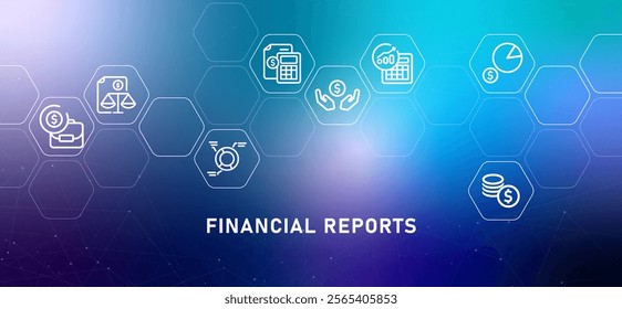 Financial report gradient header  corporate business metrics profit and loss statement balance sheet document download document