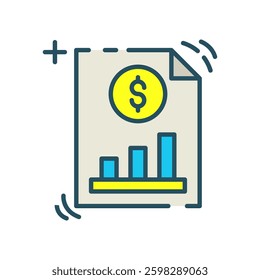 Financial Report Growing Profits Business Growth Chart Dollar Coin