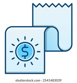 Icono de informe financiero, Ilustración vectorial de gradiente azul